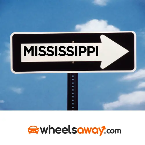 mississippi road sign with wheelsaway logo