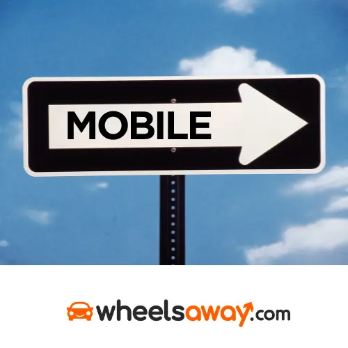 mobile road sign with wheelsaway logo