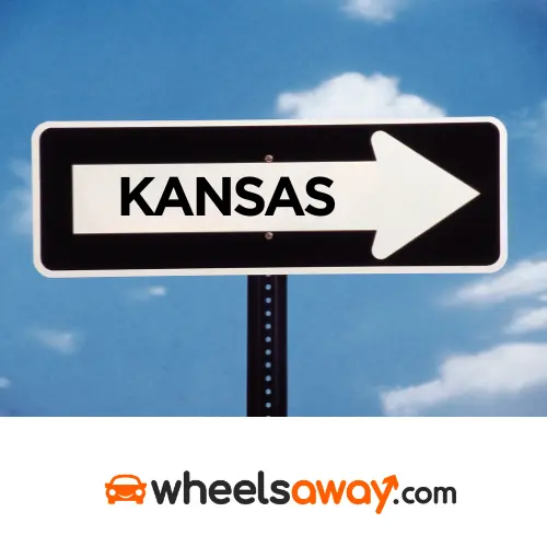 kansas road sign with wheelsaway logo