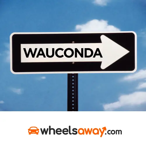 wauconda road sign with wheelsaway logo 