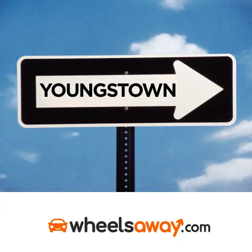 youngstown road sign with wheelsaway logo beneath it