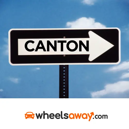 canton road sign with wheelsaway logo 
