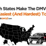 DMV state thumbnail showing map of america with a black SUV in the forefront