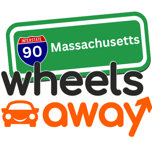 wheelsaway logo imposed on massachusetts road sign
