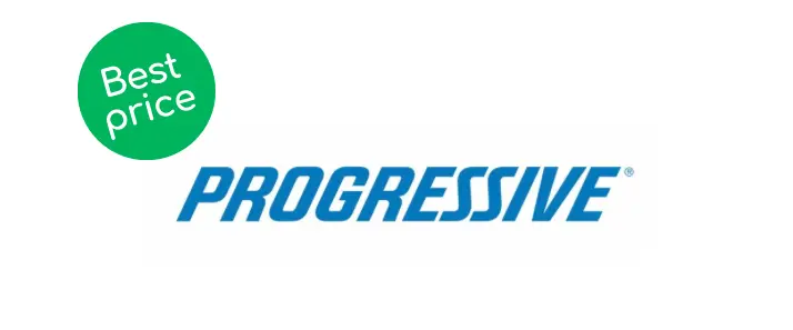 progressive insurance logo and best price sticker