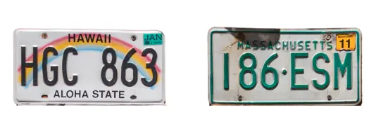 picture of us license plates