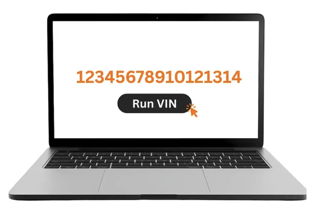 image of vin number being checked on a website