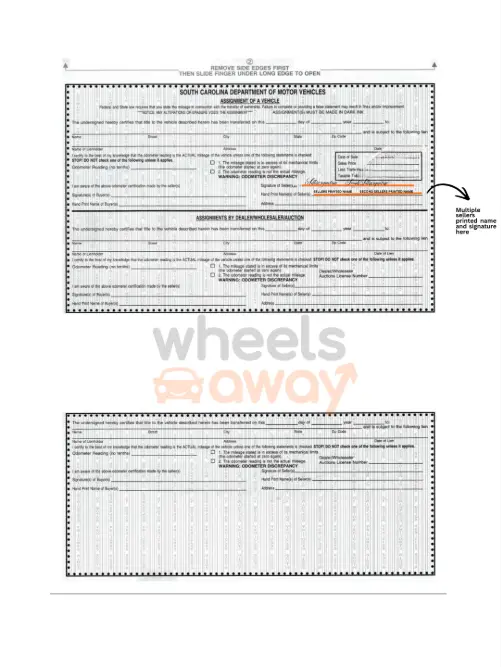 south carolina car title with multiple owners signing instructions