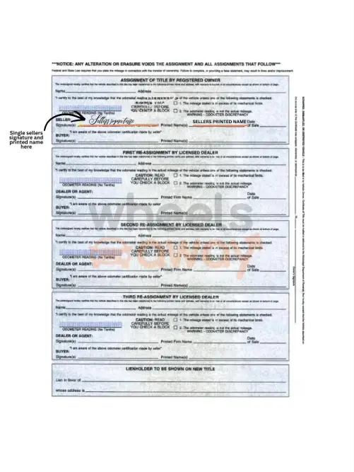 Single owner mississippi title signing instructions