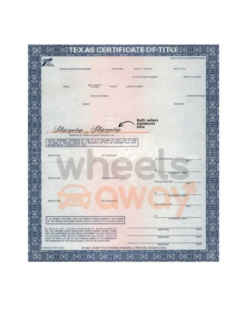 front of texas title - signing instructions for multiple owners